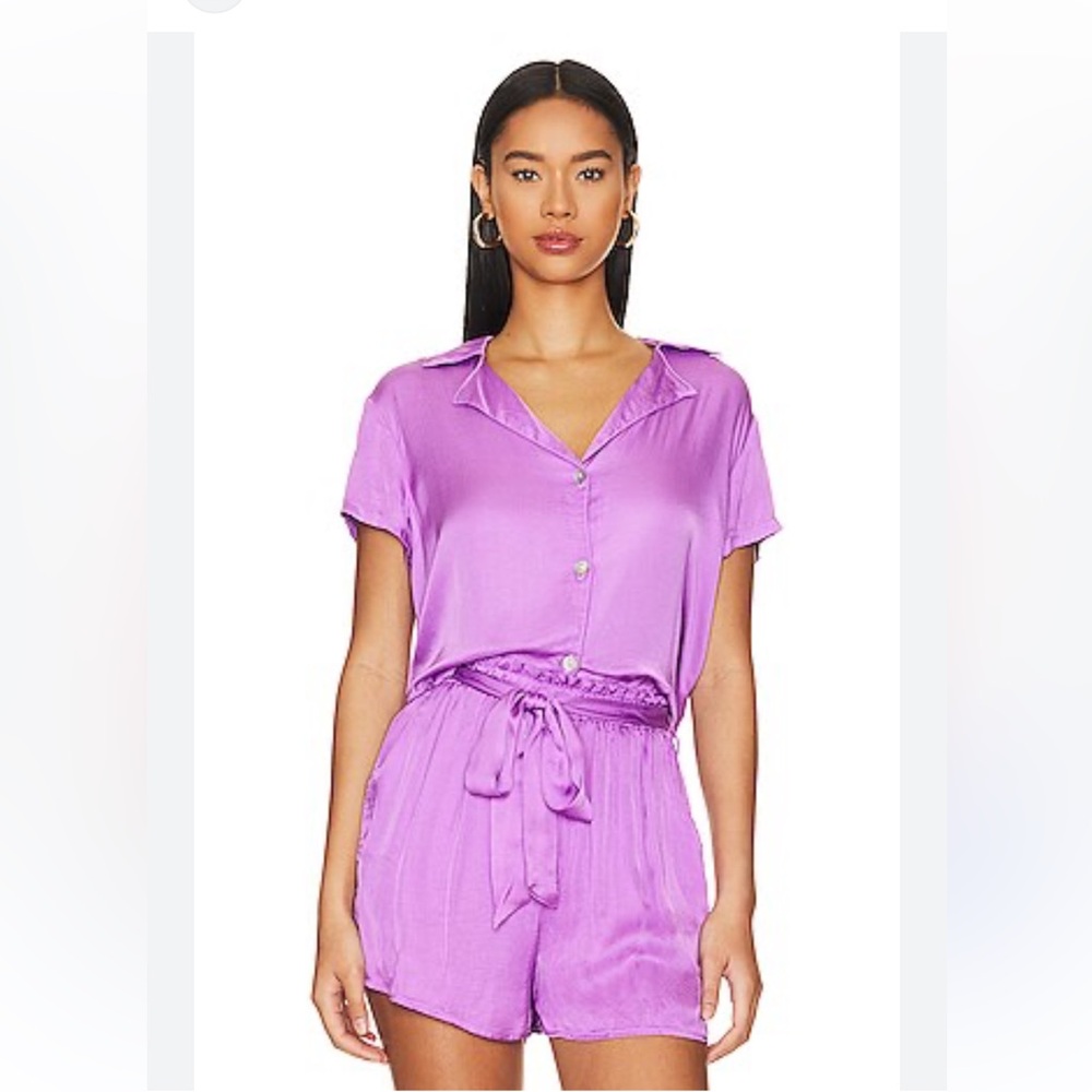Revolve Bella Dahl Silky Purple Shorts & Top Matching Set